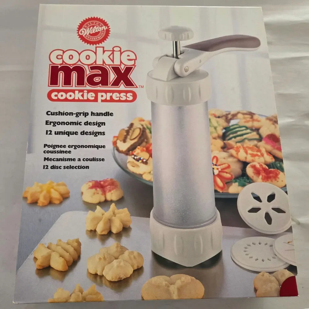 NEW in Box Wilton's Cookie Max Cookie Press 12 Shape Discs 1 Click Easy Baking